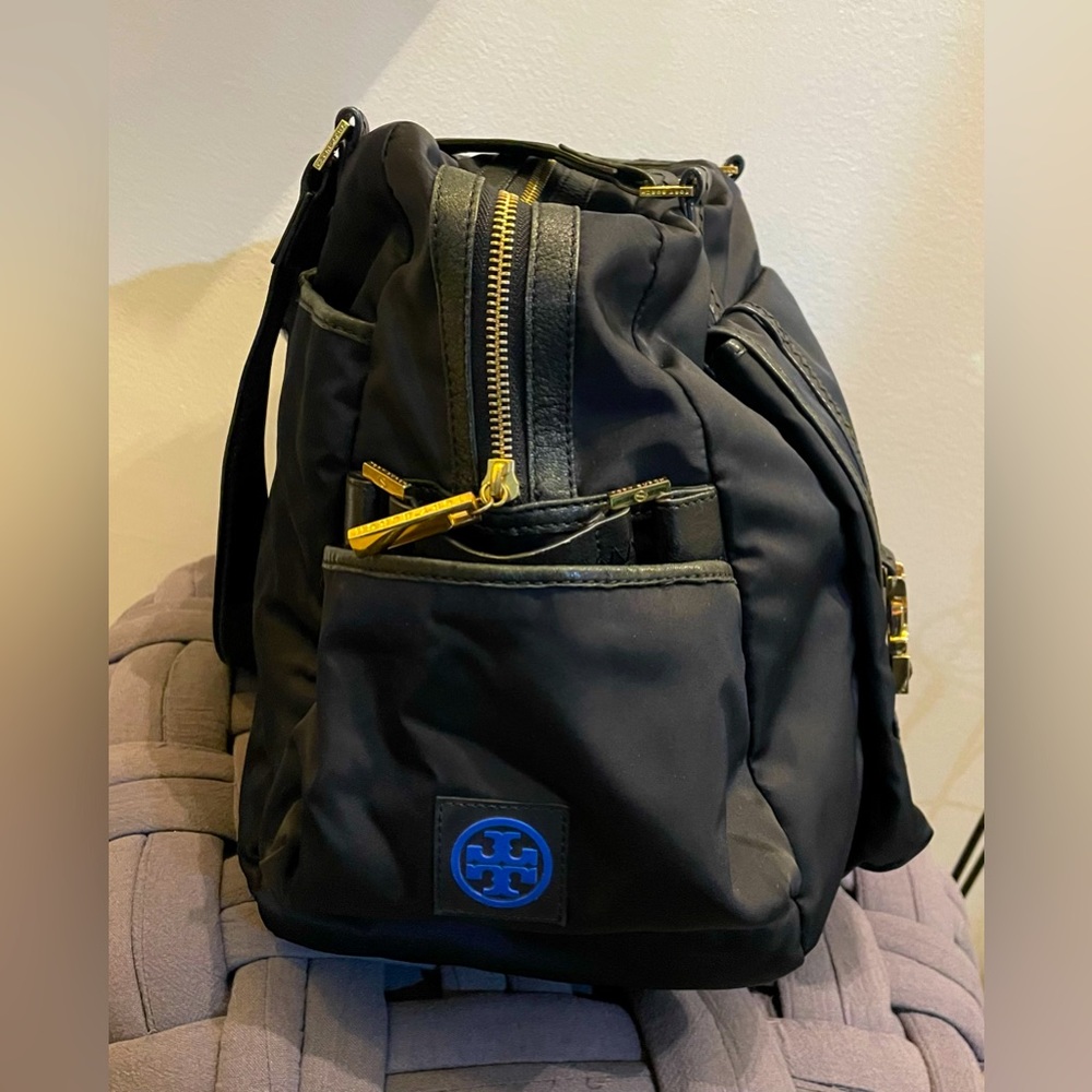 Tory Burch black nylon satchel